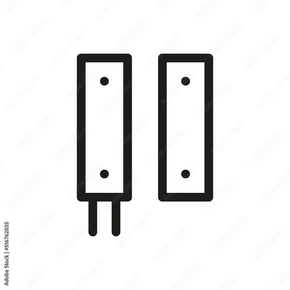 Poster magnetic contact switch isolated icon. window and door opening sensor vector icon with editable stro