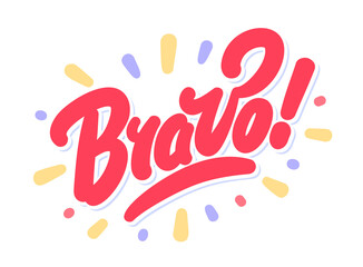 Bravo. Vector handwritten lettering text.