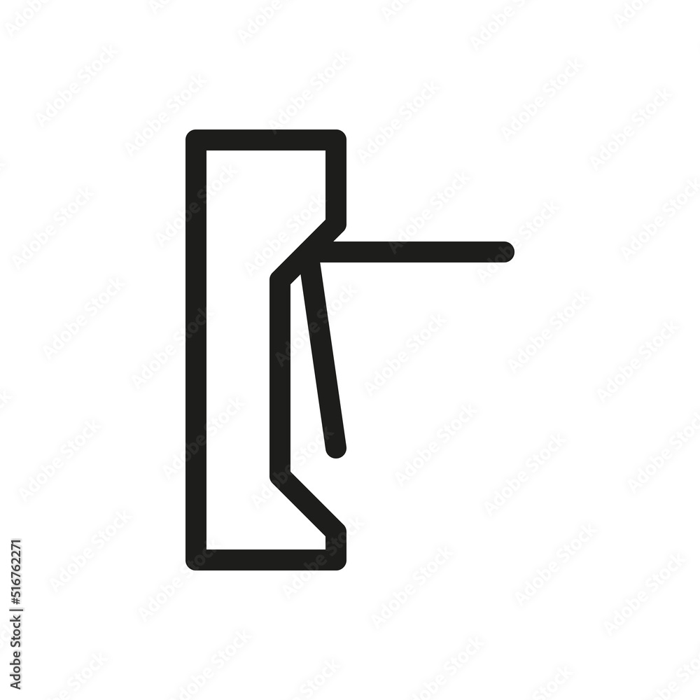 Poster turnstile isolated icon. access control tripod turnstile vector icon with editable stroke.