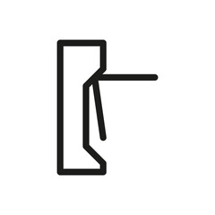 Turnstile isolated icon. Access control tripod turnstile vector icon with editable stroke.