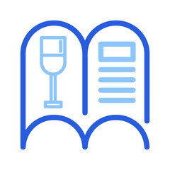 Beverage, book, menu icon