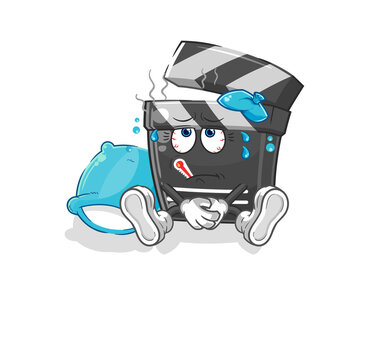 recommend clip art: clapboard sick vector. cartoon character