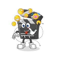 clapboard laugh and mock character. cartoon mascot vector