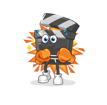 recommend clip art: clapboard boxer character. cartoon mascot vector