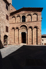 View at the ancient church and square in front of the church.
