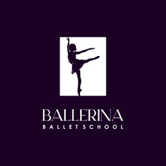 Ballerina School logo design template