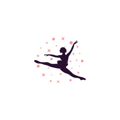 Obraz na płótnie Canvas Ballerina in the stars logo design template