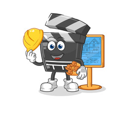 clapboard Architect illustration. character vector