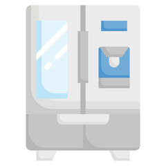 REFRIGERATOR flat icon,linear,outline,graphic,illustration