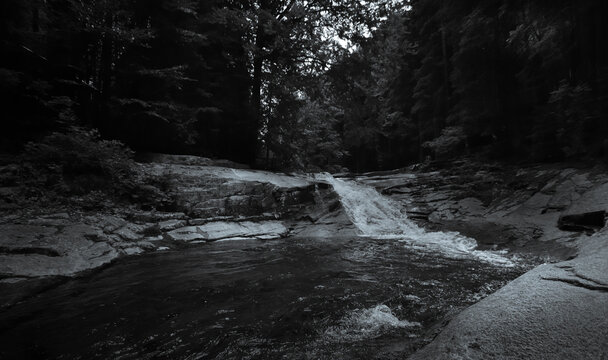 Waterfal called Mummelfall on a river Mummel in Giant Mountains, Harrachov, Czech Republic