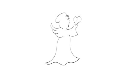 Christian Art. Angel Design for Baptism invitation or use as card, flyer, Poster or T Shirt