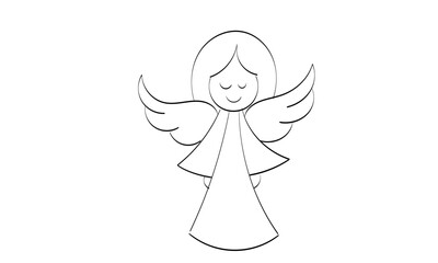 Christian Art. Angel Design for Baptism invitation or use as card, flyer, Poster or T Shirt