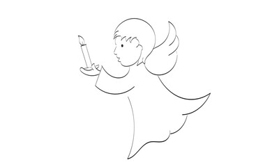 Christian Art. Angel Design for Baptism invitation or use as card, flyer, Poster or T Shirt