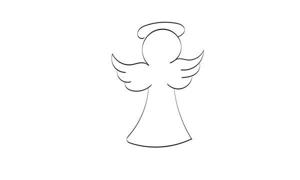 Christian Art. Angel Design for Baptism invitation or use as card, flyer, Poster or T Shirt