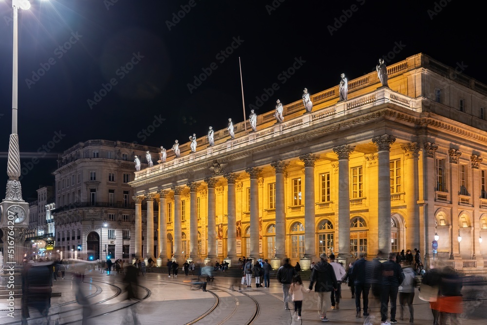 Sticker the opera national of bordeaux at night