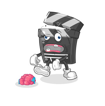 clapboard zombie character.mascot vector