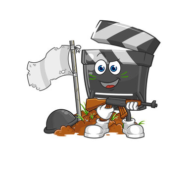 recommend clip art: clapboard army character. cartoon mascot vector