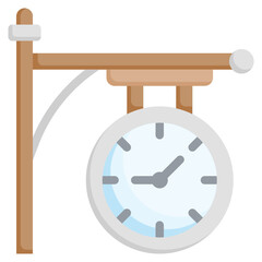 CLOCK flat icon,linear,outline,graphic,illustration