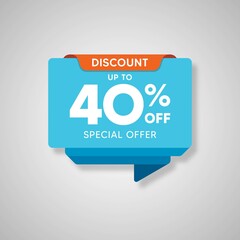 Discount up to 40% special offer banner template, Special offer discount template design.