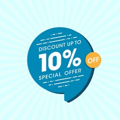 Discount up to 10% special offer banner template, Special offer discount template design.