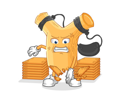 recommend clip art: slingshot karate mascot. cartoon vector