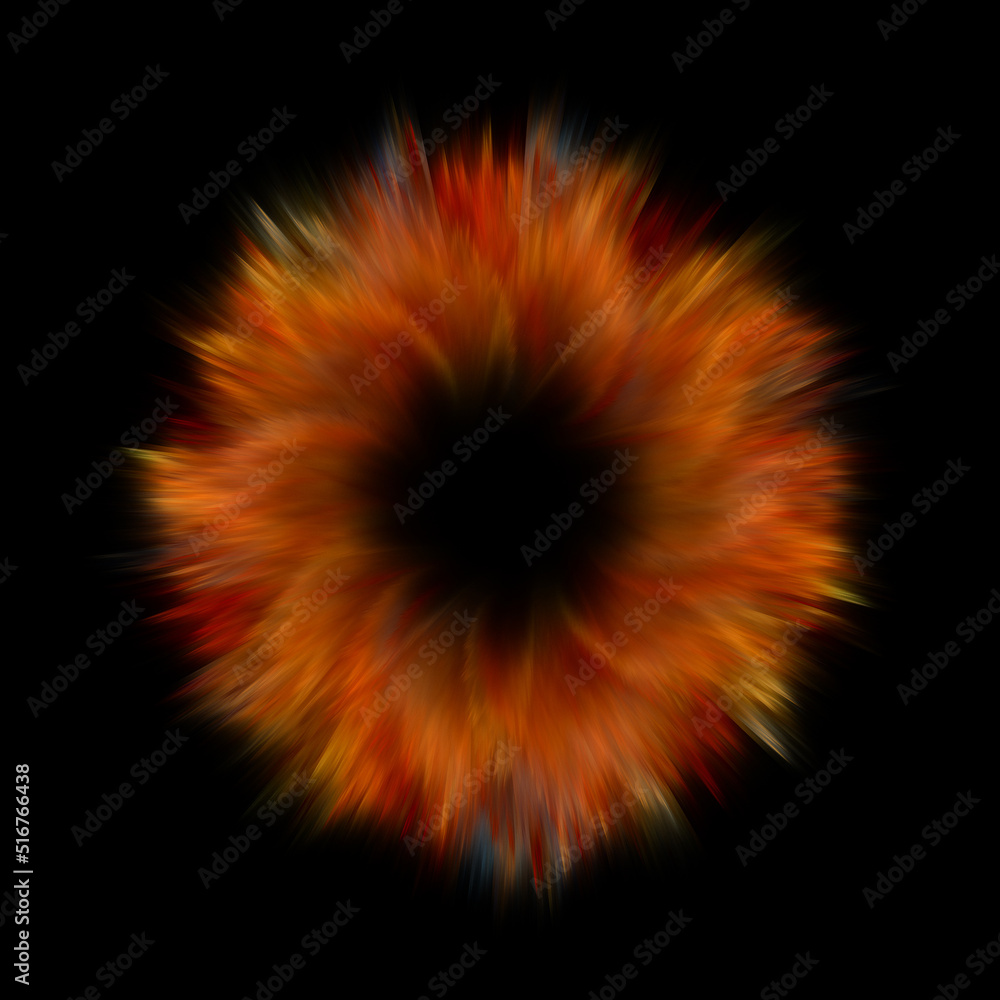 Wall mural Red smoke dust powder circle explosion background. Use photoshop layer mode lighten, screen, linear dodge (add) to remove the background