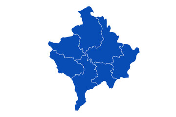 Kosovo Map blue Color on White Backgound