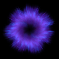 Abstract blue purple smoke dust powder explosion background.  Use photoshop layer mode lighten, screen, linear dodge (add) to remove the background