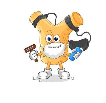 recommend clip art: slingshot shave facial hair vector. cartoon character