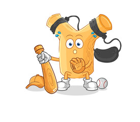 slingshot baseball Catcher cartoon. cartoon mascot vector