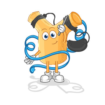 recommend clip art: slingshot Rhythmic Gymnastics mascot. cartoon vector