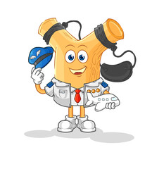 slingshot pilot mascot. cartoon vector