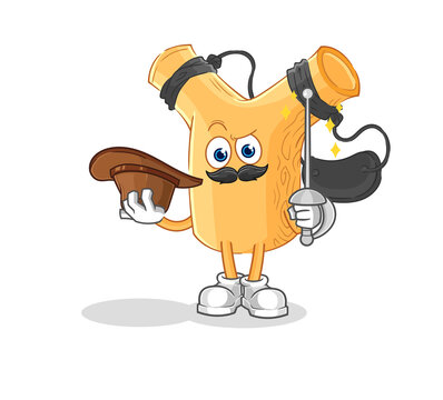 recommend clip art: slingshot fencer character. cartoon mascot vector