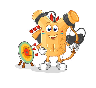 recommend clip art: slingshot native american tribe. cartoon mascot vector
