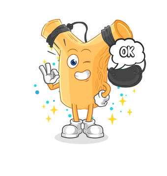 recommend clip art: slingshot agree mascot. cartoon vector
