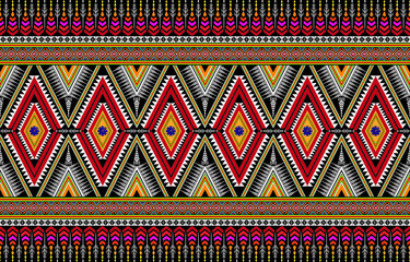 Aztec ethnic background design vector with a seamless pattern. Traditional motifs are illustrated. Element of a seamless pattern template