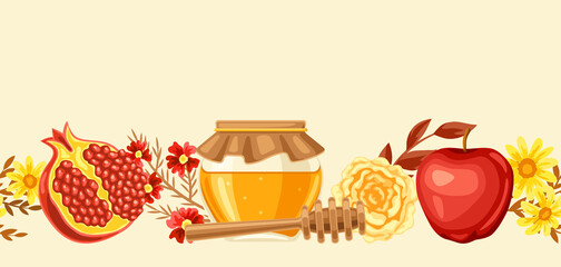 Shana Tova. Rosh Hashanah seamless pattern. Happy Jewish New Year.