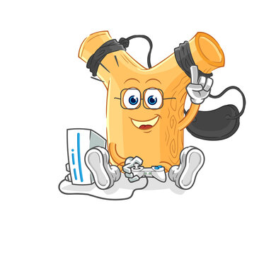 recommend clip art: slingshot playing video games. cartoon character