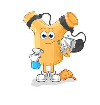 recommend clip art: slingshot cleaner vector. cartoon character