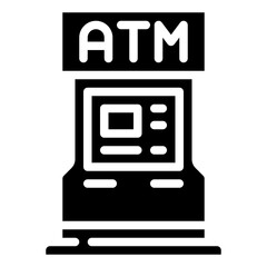 ATM glyph icon,linear,outline,graphic,illustration