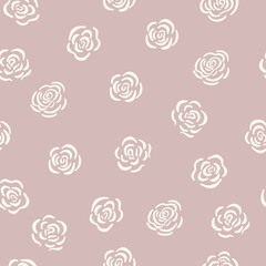 Cute small minimalistic floral pattern. Seamless vector pattern. Delicate roses. Floral background for printing on fabric, cards, covers, wrapping paper