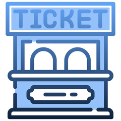 TICKET OFFICE Gradient icon,linear,outline,graphic,illustration