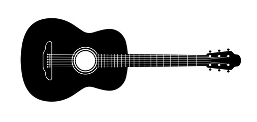 Naklejka na ściany i meble Acoustic guitar silhouette. Music instrument