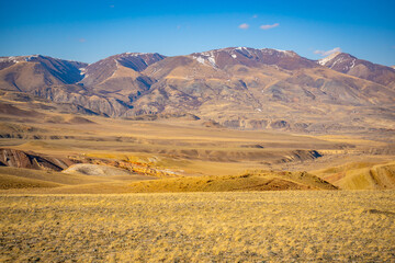 Kyzyl-Chin valley or Mars valley with mountain background in Altai, Siberia, Russia.