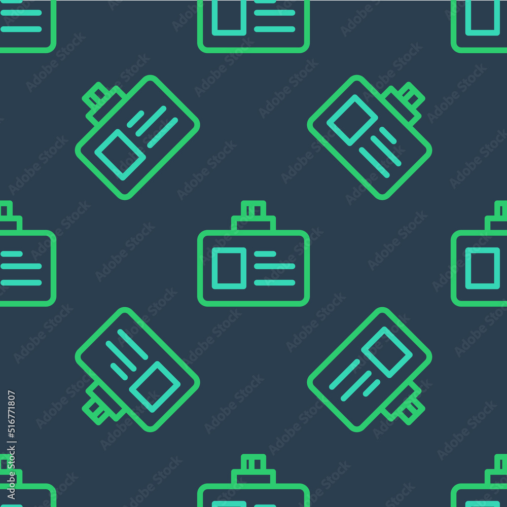 Poster line identification badge icon isolated seamless pattern on blue background. it can be used for pres