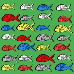 seamless pattern with fishes