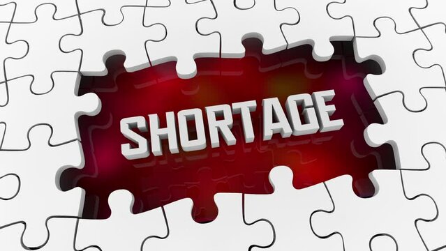 Shortage Low Supply Puzzle Out of Stock Inventory Supplies 3d Animation