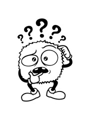 Zweifelnd Fragezeichen skeptisches Monster 