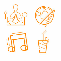 Modern vector icons for restaurant
