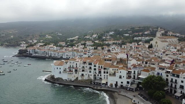 Cadaques city in Catalonia - Spain Aerial view